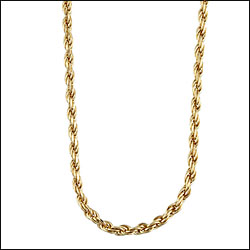 14K Gold Hollow Sparkle Rope Chain