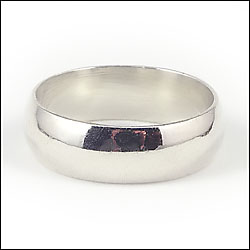 High Polish Sterling Silver Wedding Band, 6mm