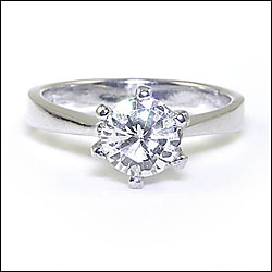 1 Carat Solitaire Created Diamond Engagement Ring in Silver