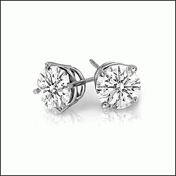 .50 Carat Diamond Stud Earrings in 14K White Gold