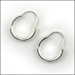 Sterling Silver Tubular Hoop with U Wire Earrings