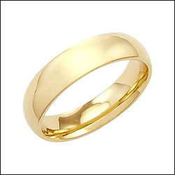 14k Yellow Gold Domed Comfort Fit Wedding Band