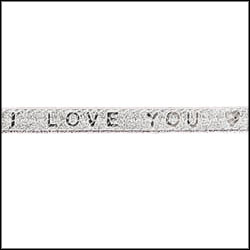 Sterling Silver 7” Herringbone “I Love You” Bracelet