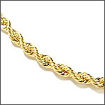 14K Gold Hollow Sparkle Rope Chain