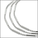 Sterling Silver Beaded 3-Bar Chain, 18 inch
