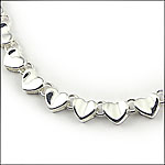 Sterling Silver 12-Heart Necklace with Cable Chain