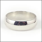 High Polish Sterling Silver Wedding Band, 6mm