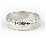 Sterling Silver Scrolled Wedding Band, 6mm