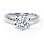 1 Carat Solitaire Created Diamond Engagement Ring in Silver