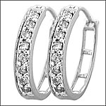 .50 Carat Diamond Hoop Earrings in 10K White Gold