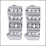 Channel Set .50 Carat Diamond Earrings in 10K White Gold
