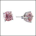 .25 Carat Pink Diamond Stud Earrings in 14K White Gold