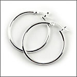 Sterling Silver Thin Tubular Hoop Earrings