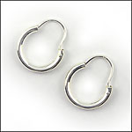 Sterling Silver Tubular Hoop with U Wire Earrings