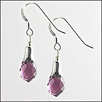 Amethyst Teardrop French Wire Earrings, Sterling Silver