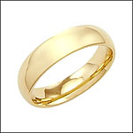 14k Yellow Gold Domed Comfort Fit Wedding Band