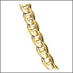 14K Gold Mariner Bracelet, 8 inches