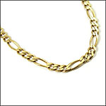 14K Gold Figaro Chain Bracelet, 8 inches