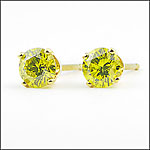.50 Carat Canary Yellow Diamond Stud Earrings in 14K Gold