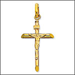 14K Gold Jesus Crucifix Cross Pendant