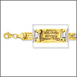 14K Gold Ten Commandments Bracelet