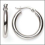 14K White Gold Hoop Earrings